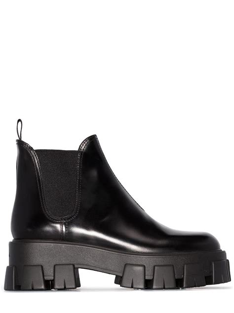 prada black 55 chunky leather chelsea boots|prada boots nordstrom.